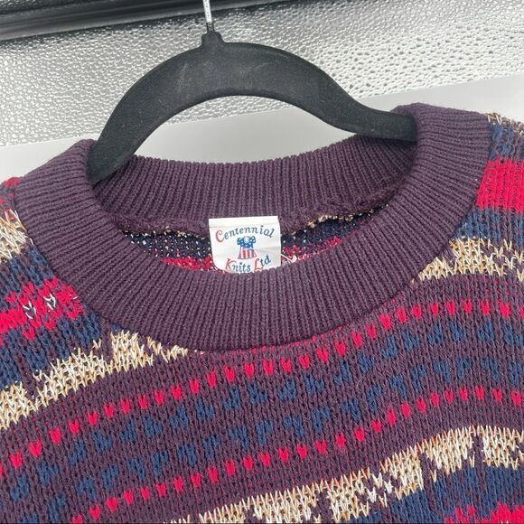 VINTAGE Centennial Knits USA Unisex Knit Acrylic Crewneck Pullover Sweater Large - Picture 8 of 12